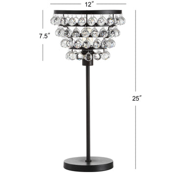 Buckingham 25" Crystal/Metal Table Lamp - JONATHAN Y